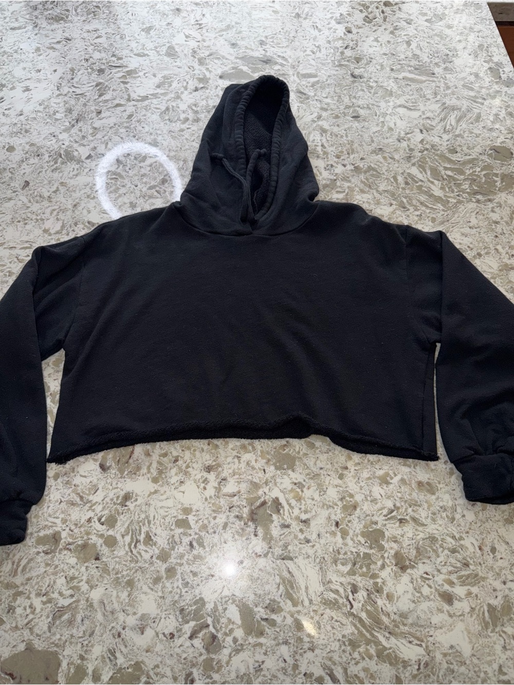 Women's Black Cropped Hoodie Sweater